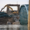 Steel Shearing at Bridge Demolition