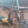 Steel Shearing at Bridge Demolition